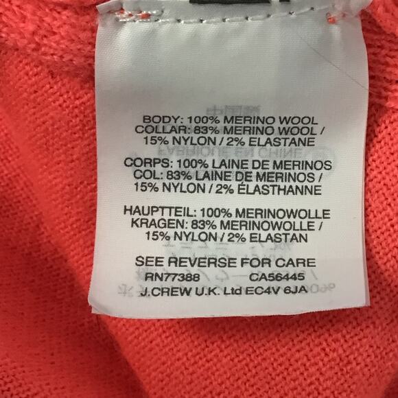 J. Crew Merino Wool Turtleneck Sweater Side Slits Relaxed Coral Pink sz S Barbie - Picture 8 of 11